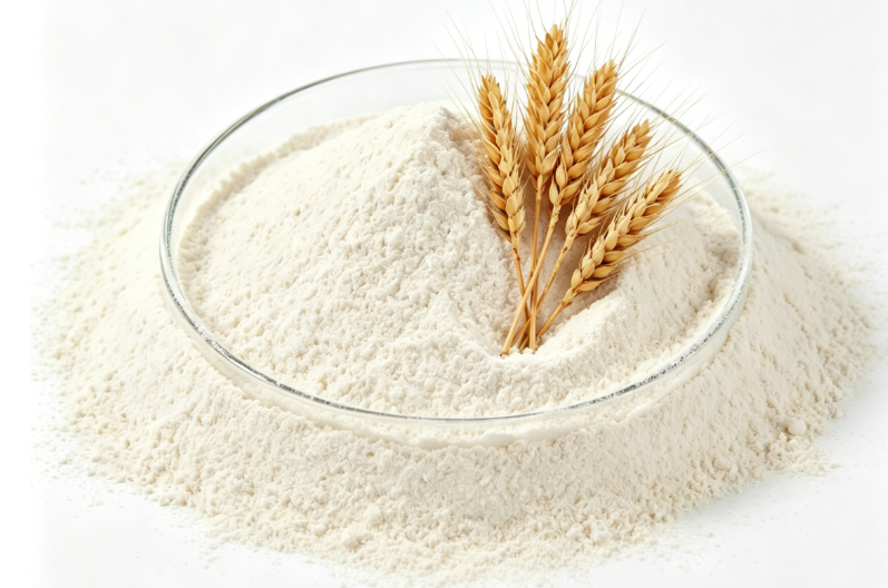 Triticum aestivum（夏小麦）の穀粒のマクロ写真