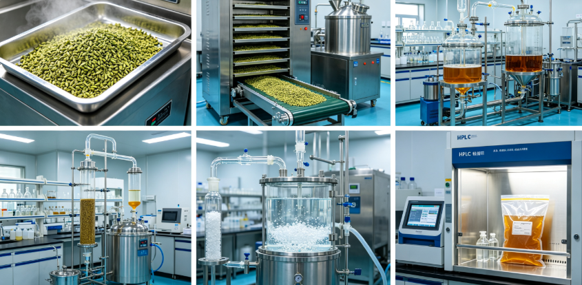 cold ethanol extraction and recrystallization process flow for quercetin​